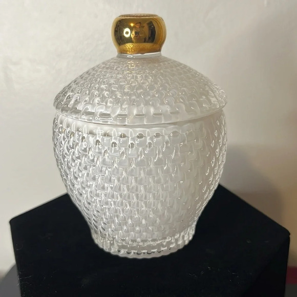 VTG 1980's White Glass Double Wall Vanity Jar with Lid - Picture 6 of 6